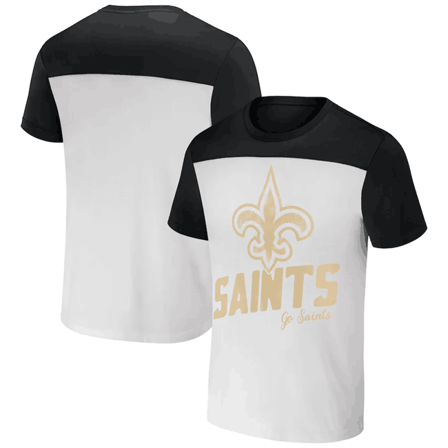 Men's New Orleans Saints Cream/Black x Darius Rucker Collection Colorblocked T-Shirt Men's New Orleans Saints Cream/Black x Darius Rucker Collection Colorblocked T-Shirt